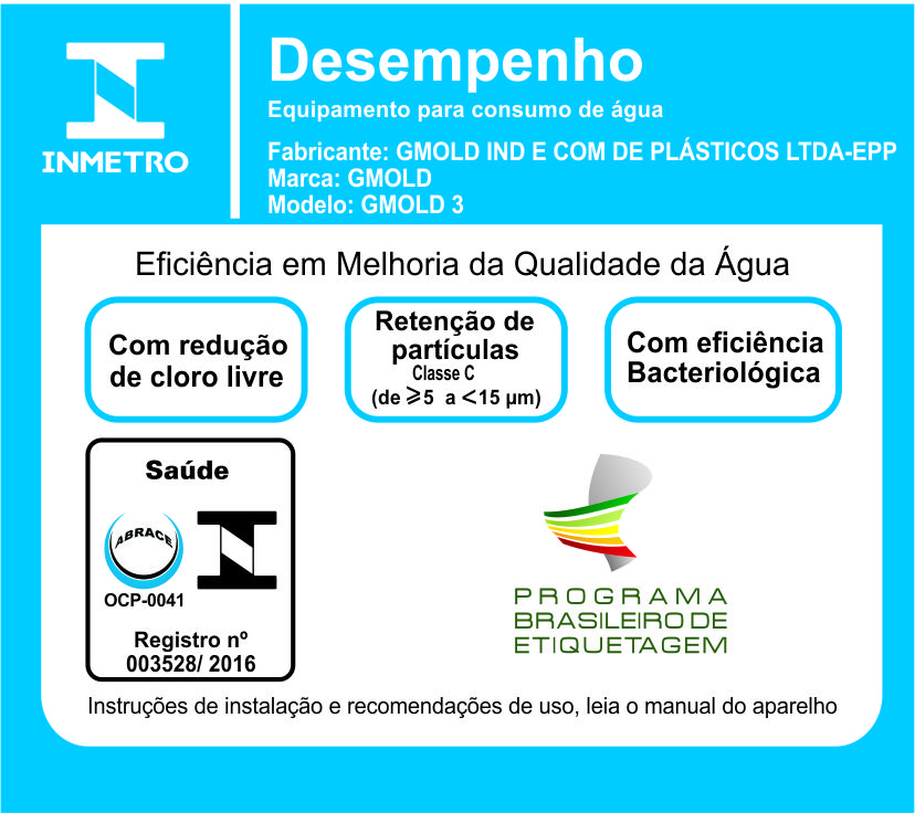 Selo INMETRO de desempenho - Equipamento para consumo de água